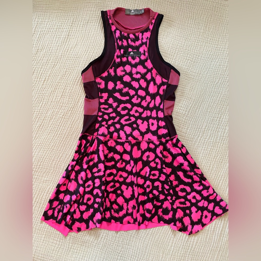 Stella McCartney for Adidas Barricade Pink Leopard Dress S